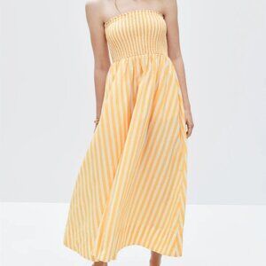 Marine Layer Smocked Strapless Dress